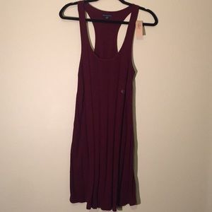 American Eagle Red Maroon Racerback Sweater Dress